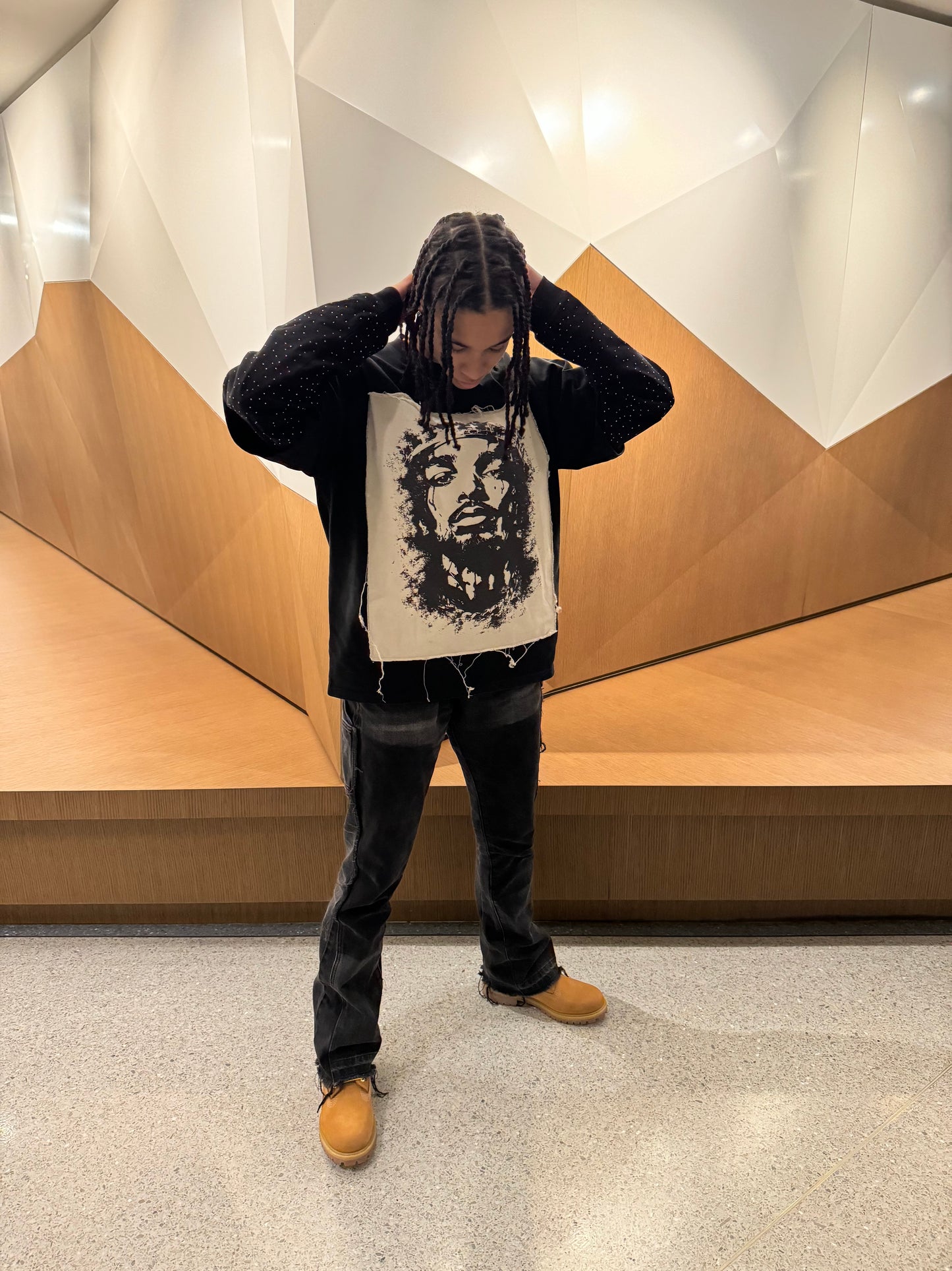 Black Jesus Double Layered Tee